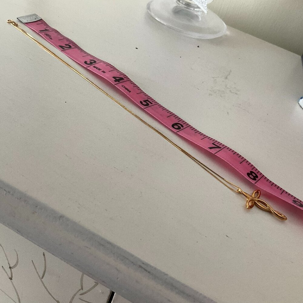 Unique 18k Solid Gold Infinity Cross With Chain N… - image 5